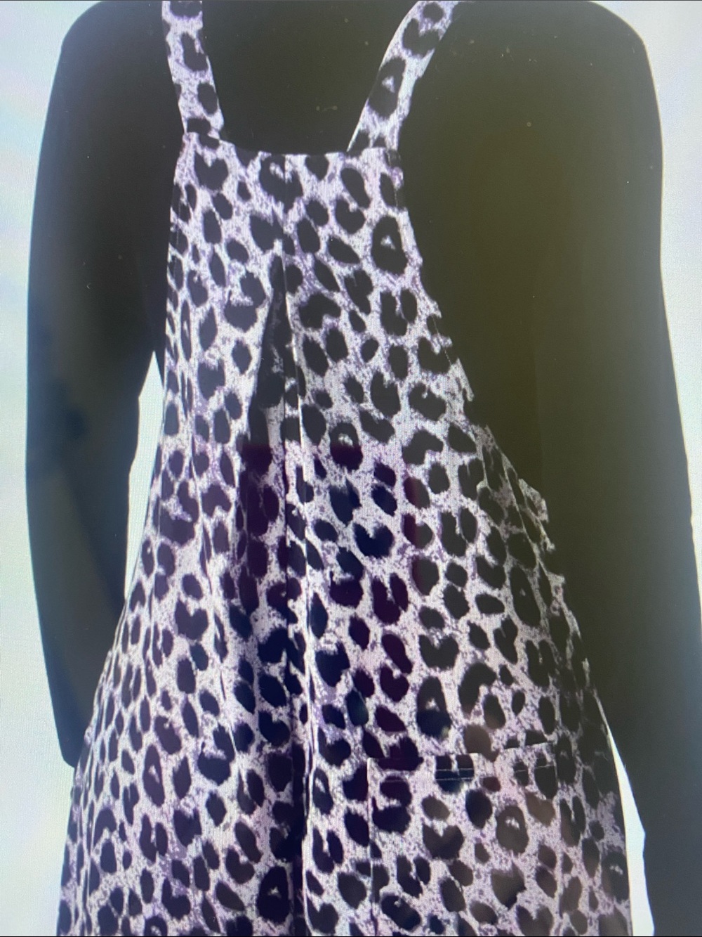 XSMALL.  HALARA LEOPARD WAFFLE  WIDE LEG OVERALLS - Picture 4 of 9
